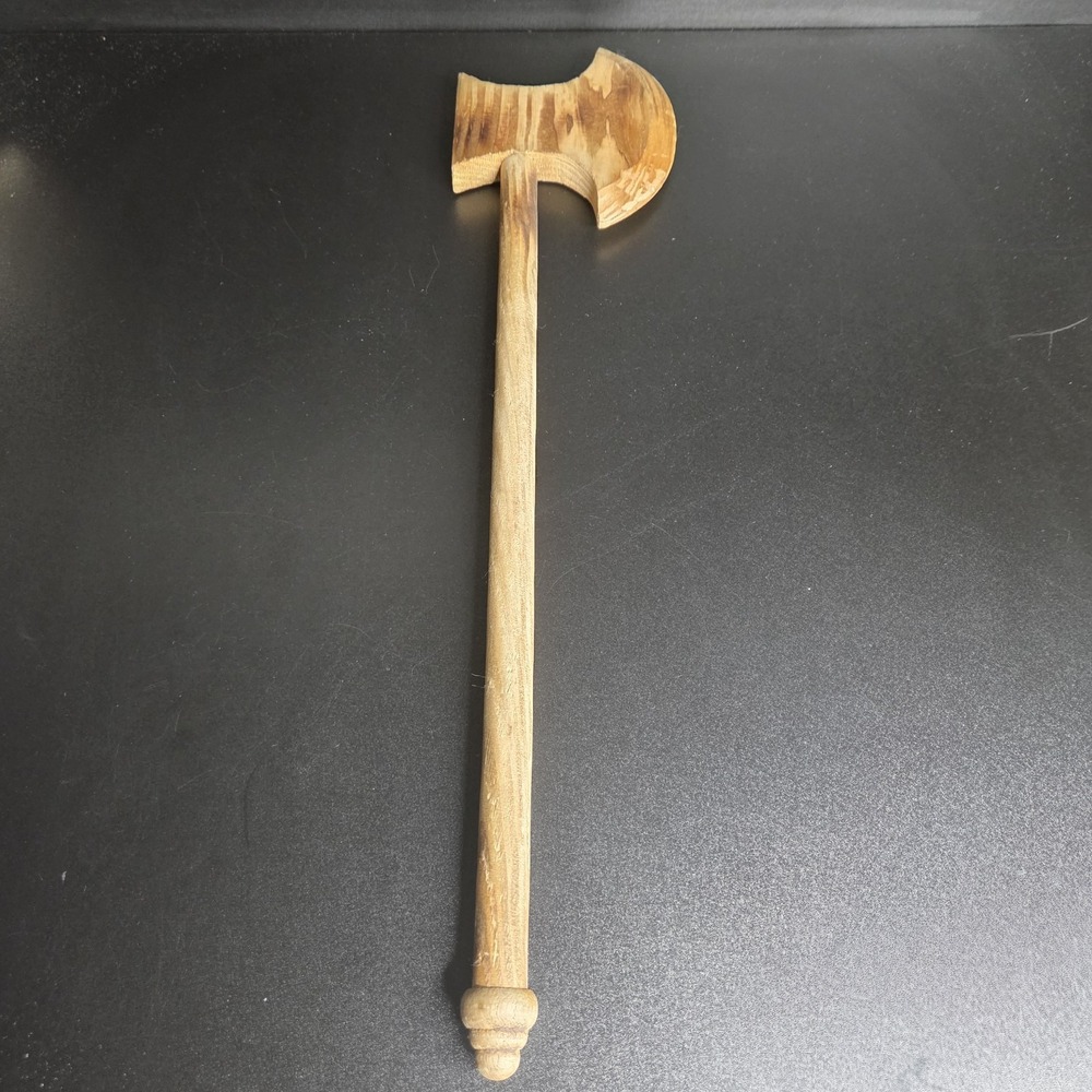 Hand Carved Wooden Axe Rustic Primitive Decor Cabin Lodge Viking Style